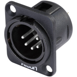Hicon HI-X5DM-M Sleeve Plug Straight 5 Pins XLR Connector Black