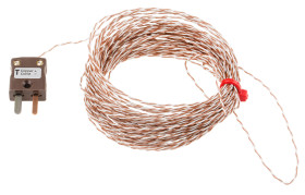 Termopara z odsłoniętym złączem T średnica 1/0.2mm długość 10m -75°C do +250°C Wtyk miniaturowy RS PRO