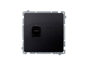 SIMON BASIC Gniazdo komputerowe RJ45 kat.6 pojedyncze ekranowane z przesłoną przeciwkurzową (moduł) grafit matowy BM61E.01/28 KO
