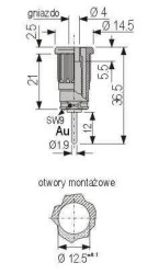 Gniazdo bezpieczne 4mm bolec 1.9x12mm 24A czarne