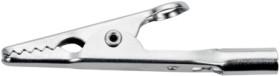 Alligator clip, silver, max. 8 mm, L 50 mm, socket 4 mm, AK 305 NI
