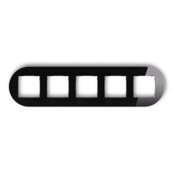 ICON Ramka uniwersalna pięciokrotna okrągła - efekt szkła (ramka: czarna spód: grafitowy mat) 12-28-IRSO-5