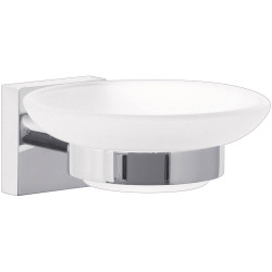 tesa 40240-00000-00 EKKRO soap tray chrome/satin glass Adhesive mount