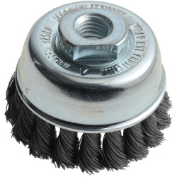 Lessmann 482.117 Knot Cup Brush 65mm M14x2.0, 0.35 Steel Wire