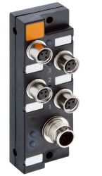 ASBSM 4/LED 3 rozdzielacz/koncentrator 4 porty M8-3pin, gniazdo M12 – 12pin LUMBERG: 65305, ASBSM4LED3