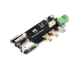 Waveshare Micro HDMI to HDMI Multifunctional Adapter, Compatible with Raspberry Pi 5 / 4B, Two Power Supply Methods, Supports Du