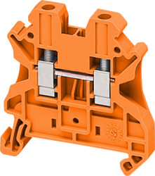 Terminal block, 2 pole, 0.2-4.0 mm², clamping points: 2, orange, screw connection, 32 A, NSYTRV42AR