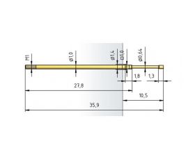Igła testowa 1012/G-C-1.0N-AU-1.2, raster 1,91 (75 mil)