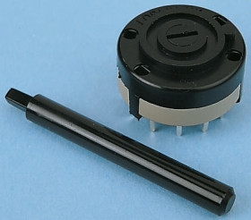 Przełącznik obrotowy, 150 mA przy 250 V AC, 250 V ac/dc, 24V dc, 6-położeniowy, Lorlin