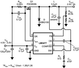 High Efficiency High-Side N-Channel Controller for Switching Regulator