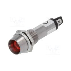 Kontrolka LED 8mm 12V czerwona wklęsła / IND8-12R-B