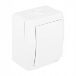 WŁĄCZNIK ŚWIATŁA NATYNKOWY ŁĄCZNIK POJEDYNCZY DO ŚWIATŁA IP54 NORA BIAŁY 4/M/21550010201