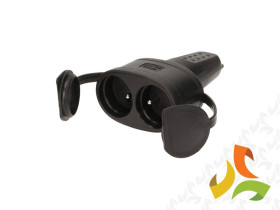 Podwójne gniazdo gumowe z uziemieniem IP44 OR-AE-13117 ORNO