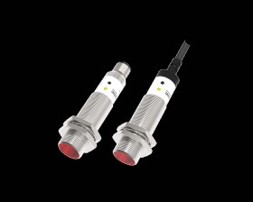 Czujniki fotoelektryczne Tłumienie tła cylindryczny RS PRO NPN NO+NC zakres 1 m Światło czerwone