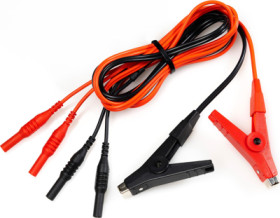 Test lead kit with (2 x kelvin pliers, straight) to (4 x 4 mm plug, straight), red/black, PAN PK30R