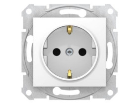 SEDNA Gniazdo pojedyncze z uziemieniem schuko z przesłonami zaciski bezgwintowe białe SDN3001721 SCHNEIDER ELECTRIC
