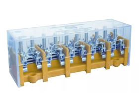 Odgałęźnik instalacyjny LZ5*25/10wyk.12P żółty 5-torowy (zacisk: 2x25 mm2 4x10 mm2) 84167004 SIMET