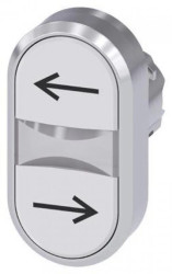 Przycisk podwójny 22mm metal biały/biały strzałki lewo/prawo przyciski płaskie z samopowrotem SIRIUS ACT 3SU1050-3AB66-0AM0