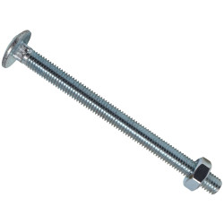 METALMATE MEMCSX10130 Cup Square Hex Bolt &amp; Nut ZP M10 x 130mm Box 10