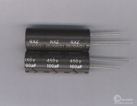 100uF/450V/105C SMUKŁY (16x45 mm) KONDENSATOR ELEKTROLITYCZNY