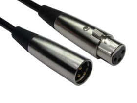Zespół kablowy XLR, 10m, złącze A: XLR, złącze B: XLR, Czarny