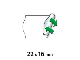 9506158 Price labels, 22x16 mm, removable, white, 6000 pieces