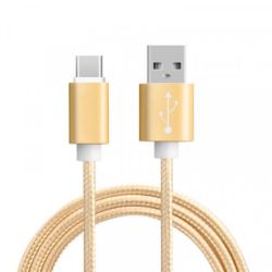 KABEL USB TYP-C 1M NYLON ZLOTY