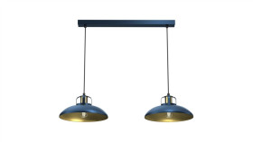 Lampa Wisząca Felix Navy Blue/Gold 2Xe27 Mlp7715 Milagro