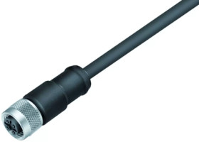 Sensor actuator cable, M12-cable socket, straight to open end, 5 pole, 5 m, PUR, black, 4 A, 77 3530 0000 50705 0500