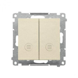 Simon 55 Łącznik krzyżowy podwójny z podświetleniem (moduł) 10 AX, 250 V~, szybkozłącza Szampański mat TW7/2L2.01/144