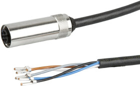 Kabel połączeniowy, 5m, M12 żeński (gniazdo) 5-pinowy prosty, Końcówka wolna 5-pinowa, 5x0,34mm², VK50E288