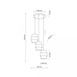 Lampa wisząca z abażurami w kolorze juty CALISTO JUTA na E27 6098 TK Lighting