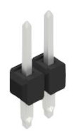 Pin header, 2 pole, pitch 2.54 mm, straight, black, 10059774