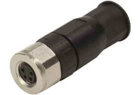 Złącze M8 śrubowe 4 polowe żeńskie proste nieekranowane 21023592401