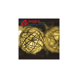 Lampki ozdobne WOOD BALL 3M WW 16LED IP20 choinkowe christmas