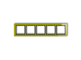 DECO Ramka 5 pięciokrotna uniwersalna - efekt szkła (ramka zielona: spód czarny) zielony 2-12-DRS-5 KARLIK