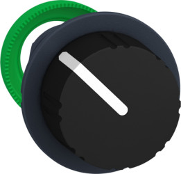 Rotary switch, 2 positions, unlit, latching, waistband round, black, front ring dark gray, 2 x 90°, mounting Ø 30.5 mm, ZB5FD29