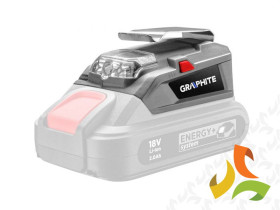 Latarka akumulatorowa Energy+ z wyjściem USB 5V DC 1,5A 58G025 GRAPHITE