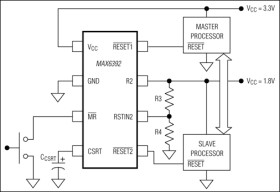 Dual-Voltage µP Supervisory Circuits with Sequenced Reset Outputs
