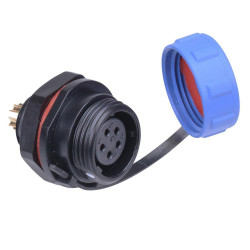 5 Pin Waterproof W13 Female Socket Panel Mount Connector IP68