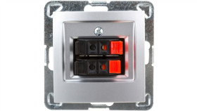 Impresja Gniazdo Głośnikowe Podwójne Srebrne Gg-2Y/M/18