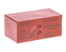Przekaźnik wtykowy serii RT 1P 24V DC szerokość 15,5mm LZX:RT314024