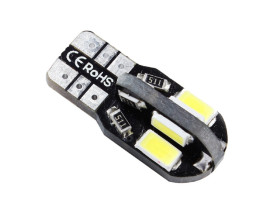 Żarówka LED W5W T10 10mm zimny biały 12V canbus 8 led 0,7W