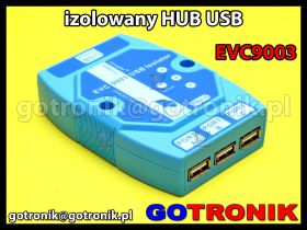 EVC9003 - 3 portowy hub USB z izolacją magnetyczną