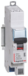 Wyłącznik nadprądowy MCB, Typ C, 1-biegunowy, 20A, 250V, 12V, na szynę DIN, Legrand, DNX3
