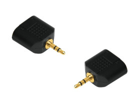 Rozgałęźnik wtyk jack 3,5mm - 2x gniazda jack 3,5mm NH552 gold