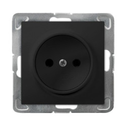 IMPRESJA Gniazdo pojedyncze bez uziemienia czarny metalik GP-1Y/m/33