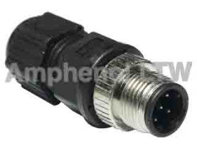 Złącze wielostykowe przemysłowe 5-pinowe M12 Montaż na kablu Wtyczka Amphenol Industrial