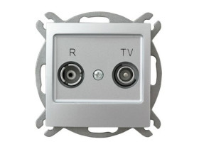 IMPRESJA Gniazdo antenowe RTV przelotowe 16dB srebro GPA-16YP/m/18 OSPEL