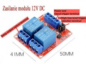 Przekaźniki z optoizolacją 12V; wejście LO/HI; 2P